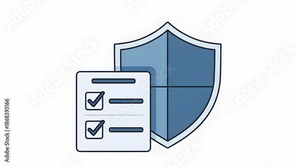 Obraz Data Security Checklist Shield Protection Concept.
