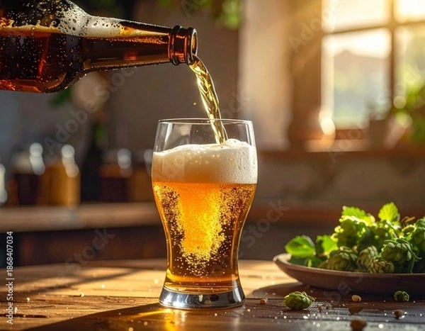 Obraz Home beer pouring