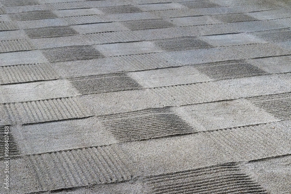 Obraz  砂紋が描く市松模様の枯山水