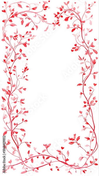 Obraz Elegant Red Floral Frame