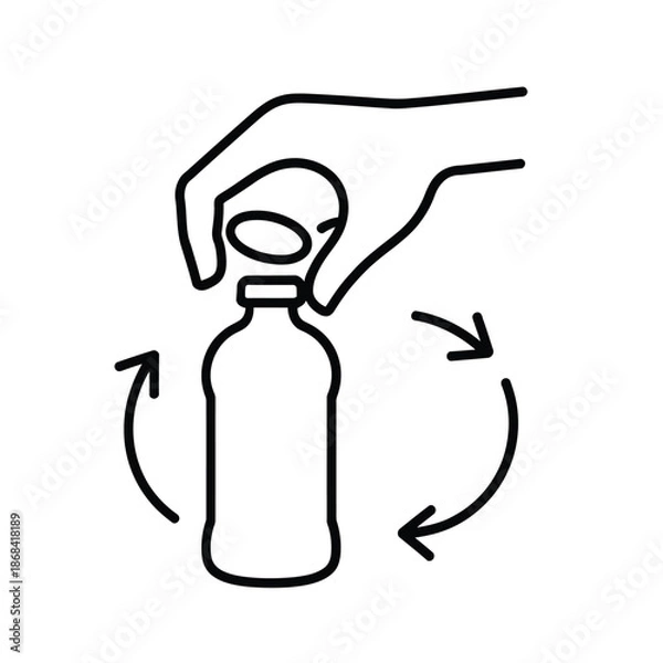 Obraz Hand twisting and turning bottle cap