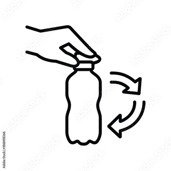 Obraz Hand holding and twisting a bottle cap