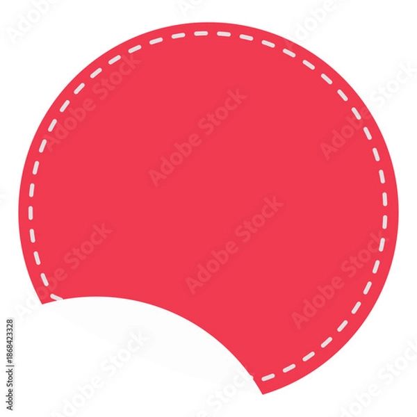 Fototapeta Red Round Sticker Label