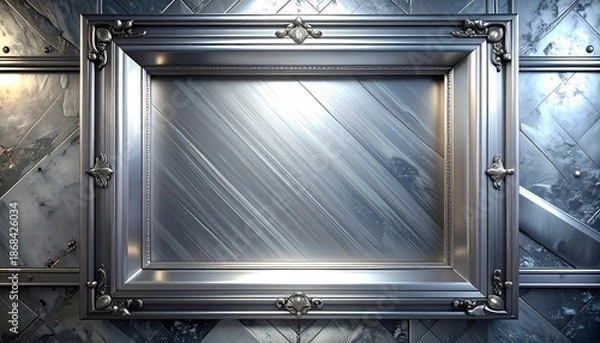 Obraz Metallic Frame on Industrial Background with Reflections.