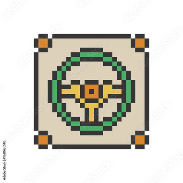 Obraz car steering wheel pixel art