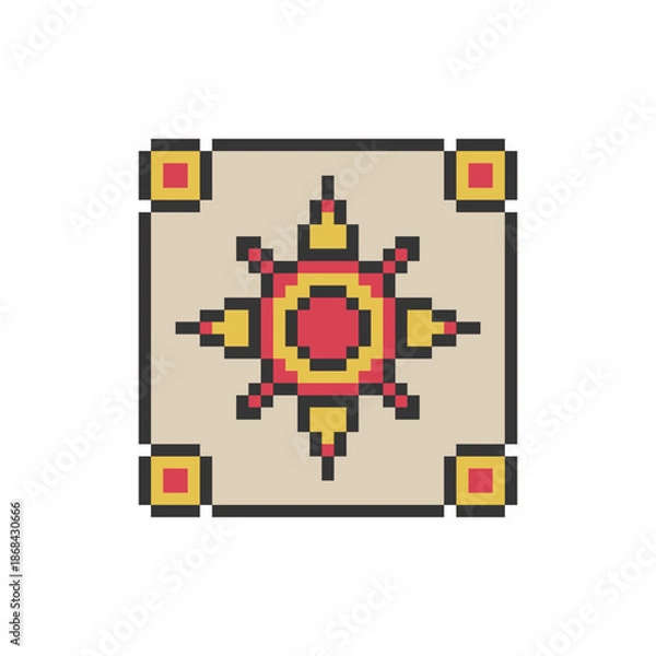 Obraz sun icon symbol pixel art