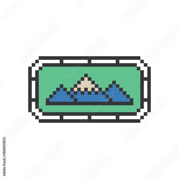 Obraz snow peak mountain pixel art