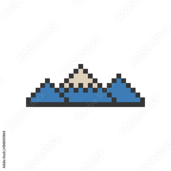 Obraz snow peak mountain pixel art