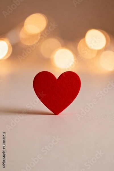 Obraz Romantic Red Heart with Bokeh Lights