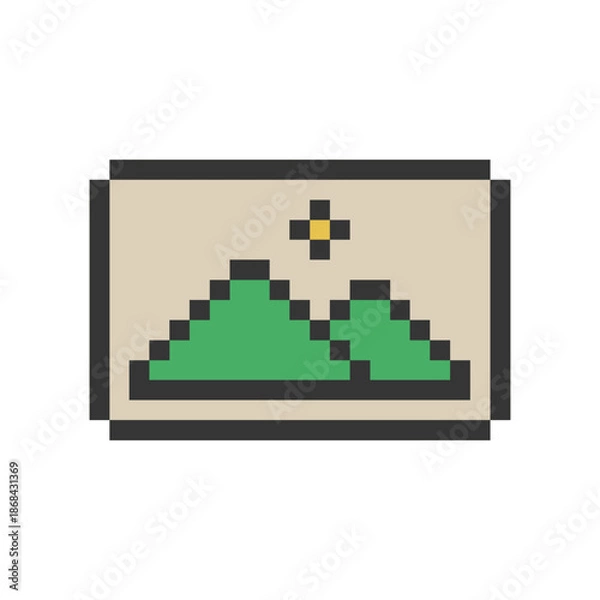 Obraz mountain in frame pixel art