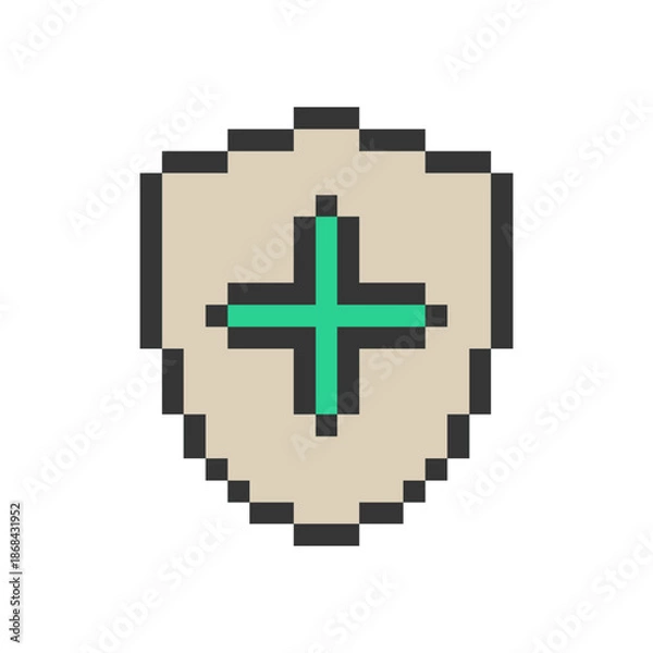 Obraz plus shield sign symbol pixel art