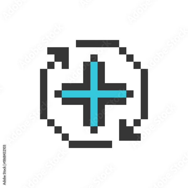 Obraz plus sign symbol pixel art