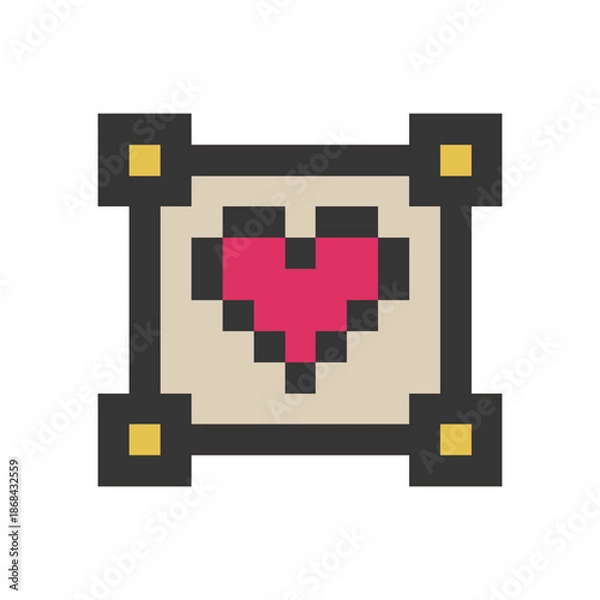 Obraz love heart inside frame pixel