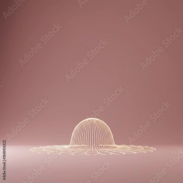 Obraz Abstract geometric waveform pattern radiating subtly outward across a uniform, empty background, representing potential energy, technology, empty, light