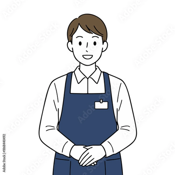 Obraz 男性性店員のイラスト