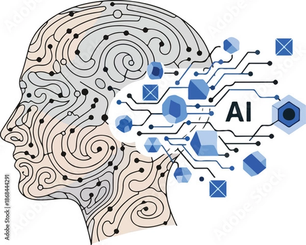 Obraz Artificial Intelligence Amplifying Human Reasoning and Decision Making Illustration