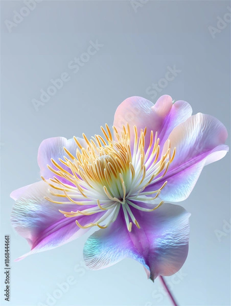 Obraz パステルカラーの虹色に輝く繊細な花のクローズアップ