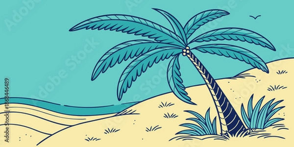 Obraz palm trees on the beach