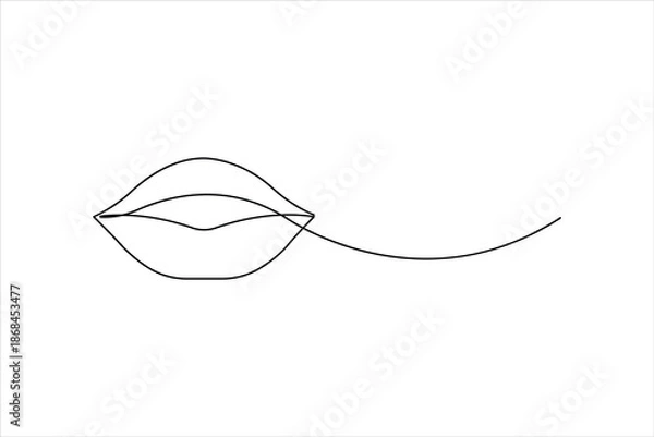 Obraz Lips continuous one line drawing art design