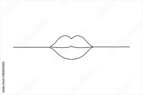 Obraz Lips continuous one line drawing art design