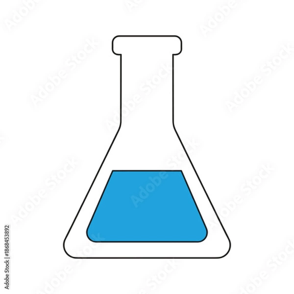 Obraz Blue liquid in erlenmeyer flask Vector