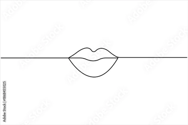 Obraz Lips continuous one line drawing art design
