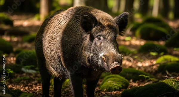 Obraz wild boar in forest