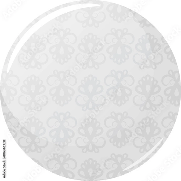 Fototapeta レース模様の缶バッジフレーム　ホワイト