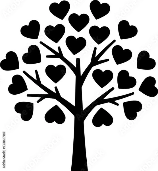 Obraz Heart Tree Silhouette