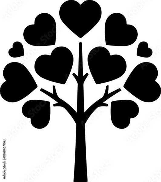 Obraz Heart Tree Silhouette Icon