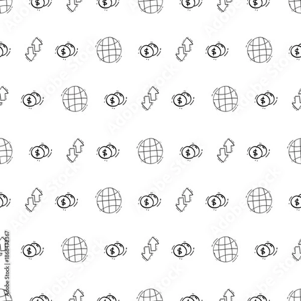 Obraz hand drawn business seamless pattern
