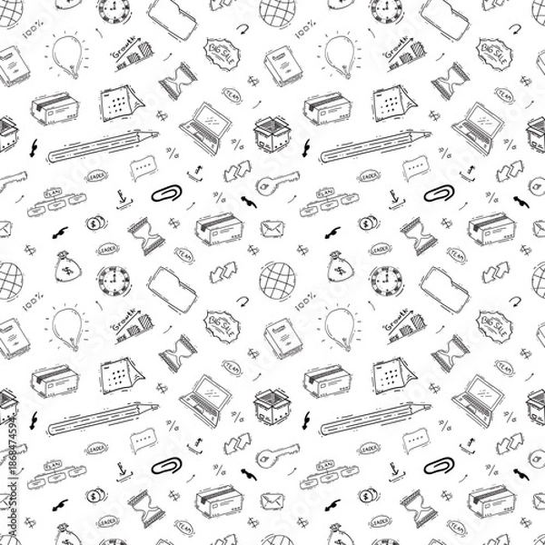 Obraz hand drawn business seamless pattern