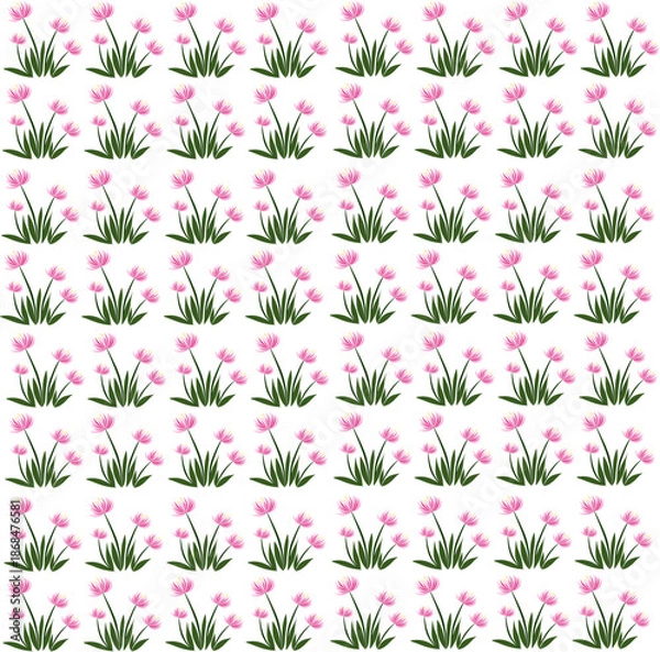 Fototapeta seamless pattern with pink flowers