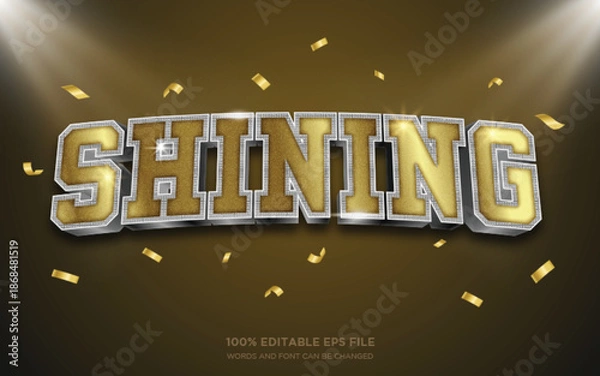 Obraz Glow and Shine diamond 3D editable text style effect