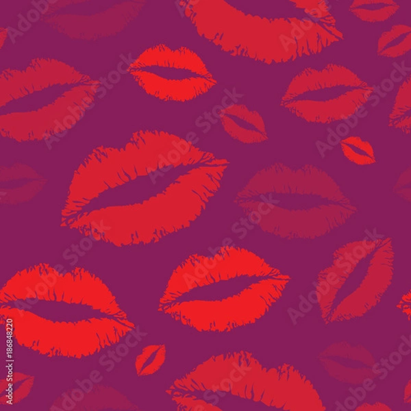 Obraz Red kiss seamless pattern vector