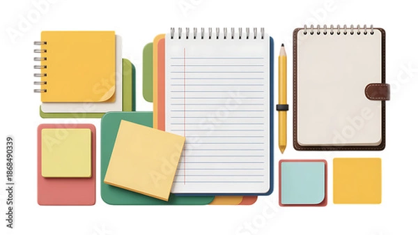 Obraz Sticky Notes Flat Graphic Design Bundle Mega Set Elements modern productivity notes graphic collection