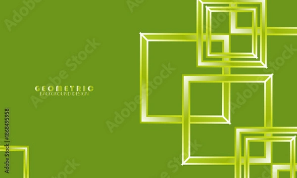 Obraz Modern abstract square bright green gradient overlap geometric background. Cool pattern with simple style background. Simple design, web