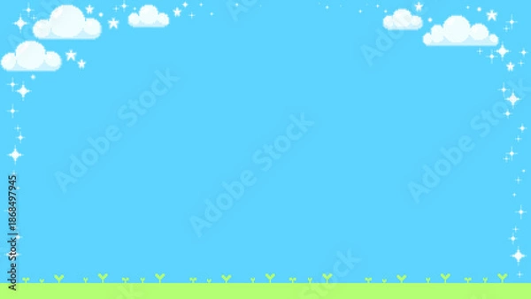 Obraz 하늘구름잔디배경