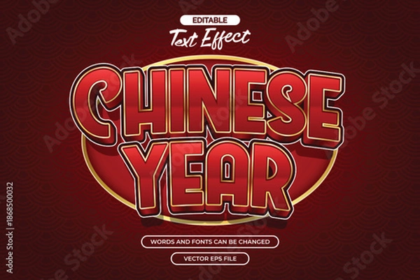 Obraz 3d Chinese year editable text effect with gold texture