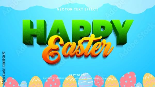 Obraz happy easter editable text effect 3d vector