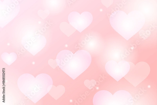 Obraz 赤背景に白いハートが浮かぶバレンタイン向け可愛いイラスト