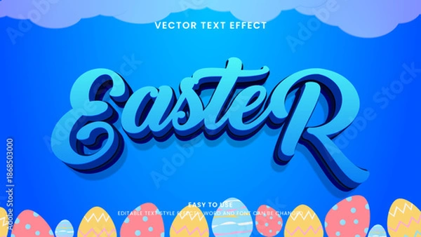 Obraz easter editable text effect 3d vector