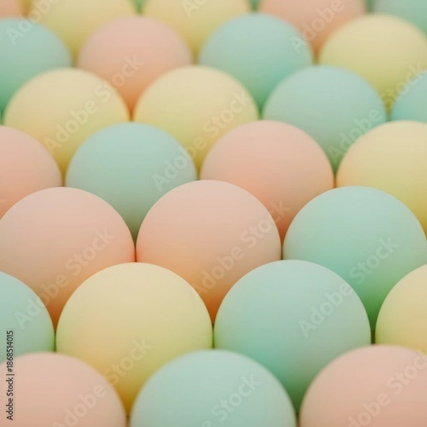 Obraz Soft Pastel Colored Matte Spheres Geometric Pattern Background