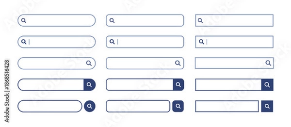 Obraz 検索窓・検索バーのイラスト素材　セット　Search bar illustration set