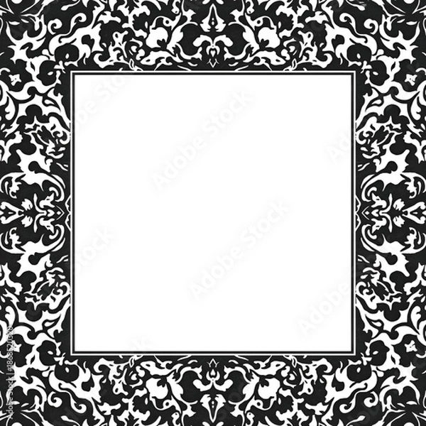 Obraz black and white frame with clipping path