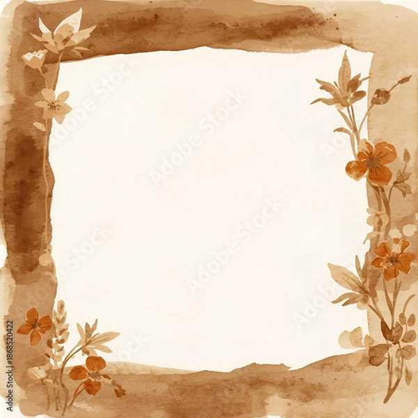 Obraz old paper with flowers