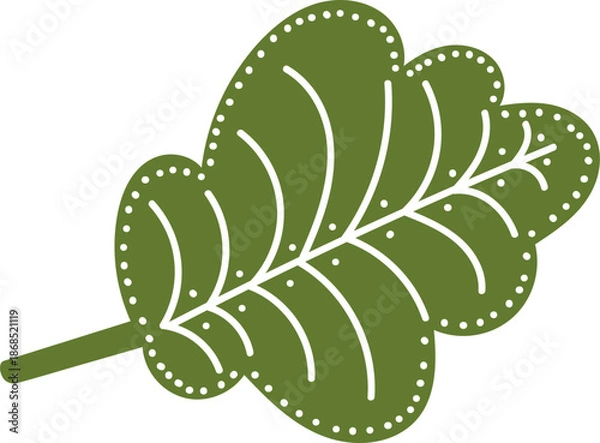 Obraz Scandinavian Leaf Herb Silhouette