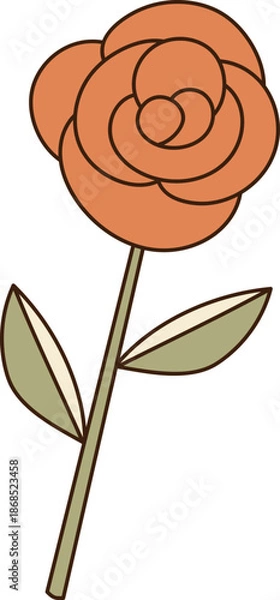 Obraz Groovy Rose Stem With Leaves