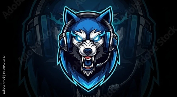 Obraz wolf head in the dark