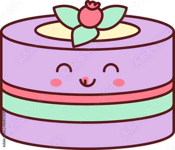 Obraz Cake Kawaii Face